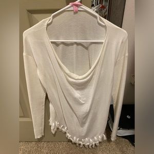 White Lilly Pulitzer Drape Neck Sweater